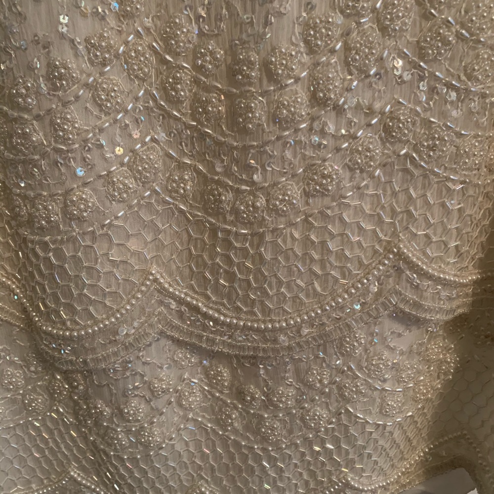 Sequined & pearl  petite Medium 100% Silk Dress